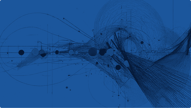 Abstract blue network artwork — information as supply research