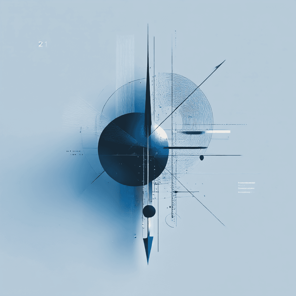 Abstract blue artwork — information vectors research
